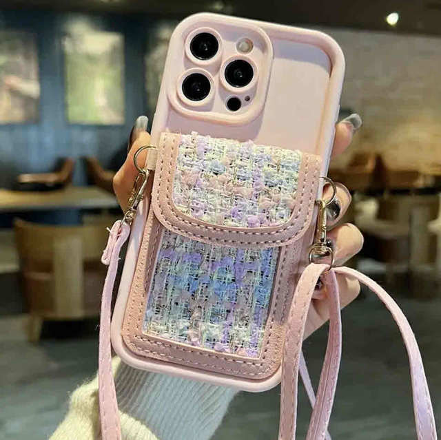 Coin Purse Card Holder Wallet Crossbody Strap Case Silicone Protective Cover for IPhone 16 15 14 13 12 Pro Max
