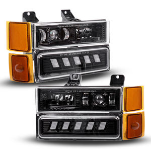 Accesorios para Chevy C1500, Faro Delantero <span class=keywords><strong>Chevrolet</strong></span> 1994-1999 con Luces de Circulación Diurna/Direccionales Ámbar, Luces Traseras, Conjunto de Faros Delanteros LED - Product Image 1