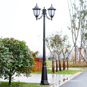 Lampu Taman Tiang LED 2 Kepala Gaya Eropa Lampu Jalan Lanskap Luar Ruangan Tiang Lampu Taman untuk Luar Ruangan - Product Image 6