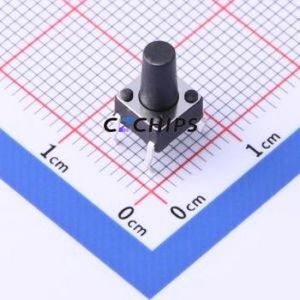 TSD001A10026A Tactile Switch Through hole Component (THT)-4P,6x6mm Switch Round Button 2.6N Through Hole 6mm - Product Image 1