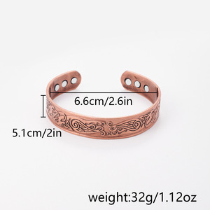 European American Style Retro <b>Copper</b> Magnetic Cuff <b>Bracelet</b> Eagle Design Men's Jewelry Bronze Color Gift Fashion <b>Bracelet</b> - Product Image 2