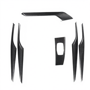 Para <span class=keywords><strong>BMW</strong></span> 2018-2020 <span class=keywords><strong>X3</strong></span> <span class=keywords><strong>G01</strong></span> X4 G02 LHD, pegatina embellecedora para interiores de coche de fibra de carbono, cubierta embellecedora para manija de panel de puerta - Product Image 1