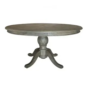 Французская антикварная деревянная мебель для столовой круглый обеденный стол D128-160