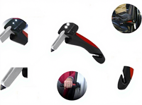 Kit de sécurité d'urgence pour voiture familiale, poignée d'assistance multifonctionnelle pour porte, brise-vitre, coupe-ceinture de sécurité, lampe torche, marteau