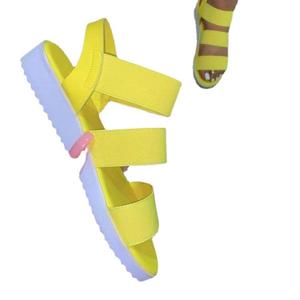 Women's Stylish Solid Color Flat Bottom Casual Outdoor Beach Sandals Breathable Strap Elastic for Summer Foreign Trade Platform - Product Image 5