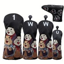 Housse de tête de club de golf en PU imperméable à l'eau avec fermeture éclair, motif marmotte de dessin animé, pour bois de fairway, ferwood, putter, n° 1 modèle en bois <span class=keywords><strong>Ryk</strong></span> - Product Image 2