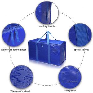 Sacs de voyage en polypropylène de grande capacité, nouveau style, sacs de transport robustes en PP tissé, sacs de rangement pour déménagement - Product Image 3
