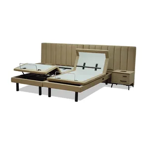 2023 Super King Electric Bedframe ODM Adjustable Bed Base Electric Okin Motor Adjustable Bed Queen Electric Bed with Adjustable