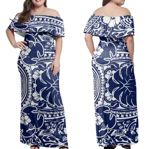 Dropshipping Samoano Polinésia Tribal Imprimir Vestido Longo Desgaste do Verão Nova Moda Plus Size Mulheres Vestidos de Roupas