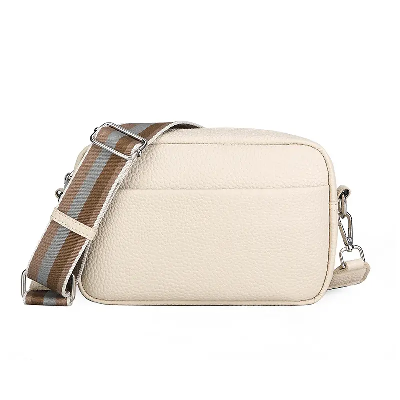 Luxury Crossbody Bags For Girls 2022 Leather White Color Shoulder Bag Women Casual Satchels Wide Straps Fashion Handbag