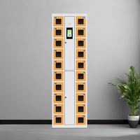 Casier de téléphone pour salle d'examen scolaire - Serrure électronique sécurisée avec option de charge, déverrouillage par empreinte digitale/visage/scan/clé, montage mural pour bureau