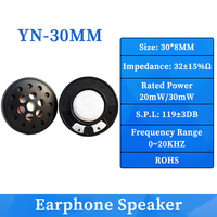 Haut-parleur pour casque Bluetooth 30MM 30x8mm 32Ohms 20mW, composant audio pour casque avec transducteur dynamique large bande personnalisé OEM/ODM, ROHS&CE