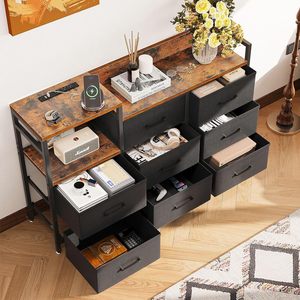 Personnalisable huit compartiments USB prise de courant armoire chambre TV support de rangement pour salon entrave tissu tiroir maison - Product Image 4