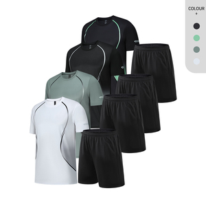 Ropa Deportiva para Hombre, Conjunto de Camiseta y Pantalones Cortos Deportivos, para Fútbol, Ejercicio, Entrenamiento, Running, Gimnasio - Product Image 4