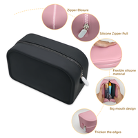 Sac cosmétique pliable en silicone de grande capacité avec porte-cartes Hot New Waterproof Coin Purse