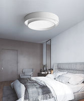 Plafonnier LED rond moderne pour la maison, le bureau, simple, bord biseauté irrégulier, base en aluminium