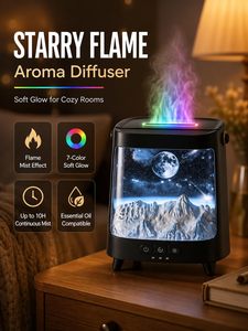 Galaxy Aroma <b>Diffuser</b> Flame Effect Humidifier with Colorful LED Light USB Essential <b>Oil</b> <b>Diffuser</b> - Product Image 3