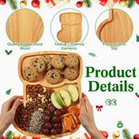 Planche à découper en bois de Noël en forme de pain d'épices, plateau de service pour charcuterie de fêtes, écologique, plateau de fête