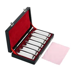 Harp harmonica de 10 buracos armonica, conjunto de 7 peças (A-G) com caixa requintada