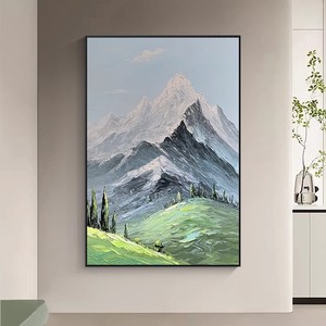 Hand Painted Oil Painting Mountain Landscape <b>Art</b> Canvas Wall Decor For Living Room Entryway Home Decoration - Product Image 3