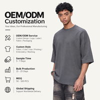 T-shirt Boxy Personnalisé OEM pour Homme, Col Rond, Coupe Décontractée Ample, Respirant, Écologique, en Coton Durable, Vêtement de Sport, Style Urbain