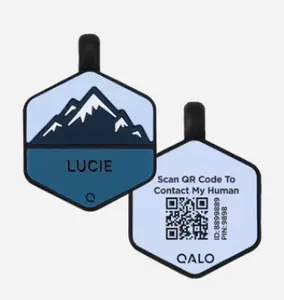 Etiquetas de identificación de silicona con código QR personalizado para perro y mascota