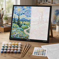 Kit de peinture par numéros personnalisé, paysage tourbillonnant ciel étoilé, peinture à l'huile pour adultes débutants, toile imprimée DIY, décoration intérieure, cadeau