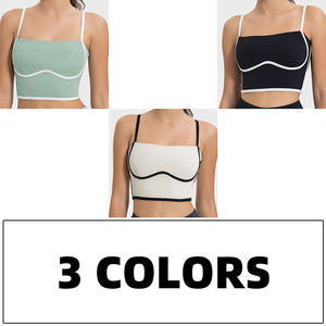 Reggiseno Sportivo JY Plus Size ad Alto Supporto con Spalline Sottili, in Nylon Spandex Morbidissimo, Colore Contrasto per Fitness, <span class=keywords><strong>Palestra</strong></span> e Yoga - Product Image 2