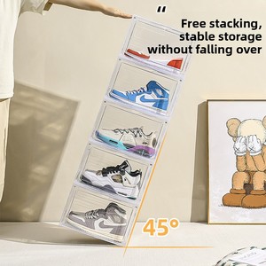 Organisateur de rangement pliable en plastique Henry Modern Square, support amovible, <span class=keywords><strong>double</strong></span> étagère à chaussures pliable pour la maison - Product Image 5