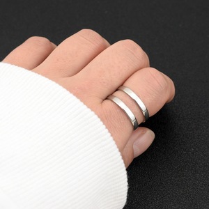 2026 Double-layer Parallel Band Design Simple Stainless Steel <b>Ring</b> Unisex's <b>Adjustable</b> <b>Rings</b> Fashion Jewelry For Daily Wear - Product Image 1