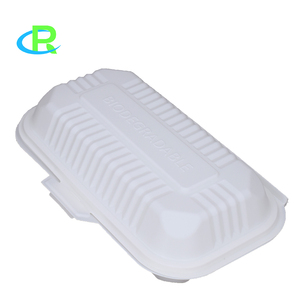 Fiambreras desechables biodegradables para restaurante, contenedor de comida de almidón de maíz con concha de plástico - Product Image 2
