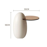 Ensemble de table basse en forme de patte de chat, table basse moderne simple avec table d'appoint, petit appartement, salon, style créatif, luxe léger, crème