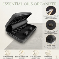 Étui rigide en EVA pour 15 flacons d'huiles essentielles ou de parfum avec fermeture éclair, design portable et tendance, motif pierre pour 5 ml/10 ml/15 ml