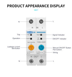 63A EweLink <span class=keywords><strong>Single</strong></span> <span class=keywords><strong>phase</strong></span> wifi thông minh năng lượng Meter kWh đo giám sát ngắt mạch hẹn giờ tiếp sức với rò rỉ bảo vệ - Product Image 5