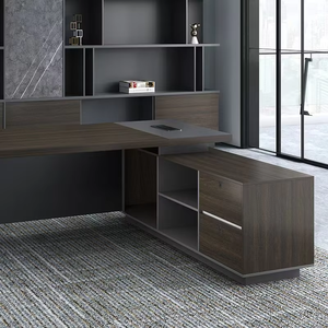 Espaçoso Elegante Funcional Moderno Minimalista Durável Executive Wooden Office Desk para Escritórios Corporativos - Product Image 3