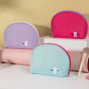Custom Mesh Waterproof Cosmetic <b>Bag</b> Travel Makeup <b>Pouch</b> Portable Zipper Soft Handle <b>for</b> <b>Bag</b> <b>Women</b> Beauty Organizer OEM ODM - Product Image 1