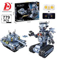 Set de Construcción de Tanque Robótico 2 en 1 con Control Remoto y App, Juguete Educativo STEM Transformable, Regalo de Ensamblaje