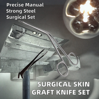 Matériel médical, ensemble d'instruments chirurgicaux de dermatologie, couteau à greffe cutanée, lame en acier inoxydable, manuel, certifié CE