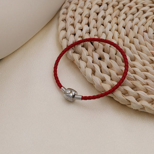 Diy Braided <b>Bracelet</b> <b>Red</b> Rope Titanium Steel Clasp Unisex Gift Fashion Cuff <b>Bracelets</b> - Product Image 1