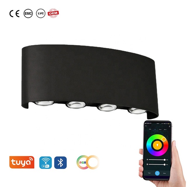 8W LED Smart Eco-Friendly Minimalist Wall Light with WiFi App Control Voice Remote Control Dimmable White Shade Residential Use