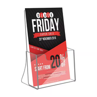 Porte-prospectus sur pied A4 A5 A6 personnalisé Présentoir de cartes de magazines en acrylique de bureau Porte-brochures