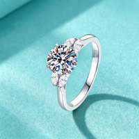 Bague de fiançailles en moissanite à trois pierres 2CT, plaqué platine épais, argent sterling 925, D VVS1, certifiée GRA, passe le testeur de diamant