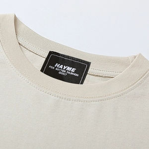 Venta al por mayor Streetwear camiseta Unisex Beige personalizado camiseta impresa gráfico camisetas - Product Image 3