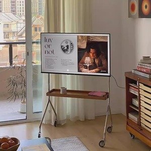 Nordic <strong>Retro</strong> Movable Solid Wood Floor <strong>TV</strong> <strong>Stand</strong> for Conference Room Home Furniture - Product Image 1
