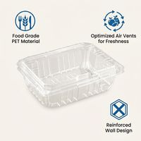 Boîtes à emporter en plastique transparent recyclables de qualité alimentaire sans BPA, avec couvercle à fermeture sécurisée, pour le pain