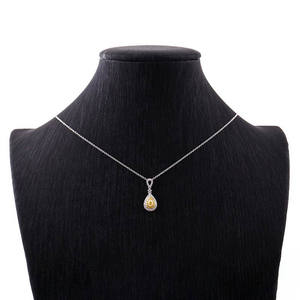 مجموعة الزفاف المتاحة مركز الكمثرى حية الماس الأصفر الذهب الأبيض قلادة قلادة المجوهرات العالية - Product Image 4