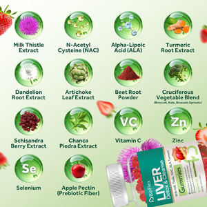 Gummies Détoxifiantes et Réparatrices pour le Foie, Complément au Chardon-Marie avec NAC, Acide Alpha-Lipoïque, Pissenlit, Curcuma pour Antioxydant - Product Image 5