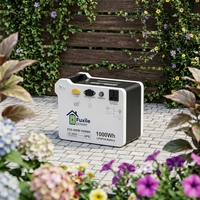 Station d'alimentation portable 500W 1000Wh avec batterie LiFePO4, générateur solaire, pour la maison, le camping en extérieur, onde sinusoïdale pure