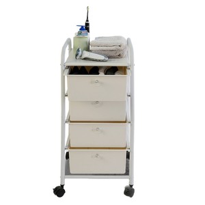 Carrito de almacenamiento multifuncional con 3 cajones, organizador metálico con ruedas para dormitorio, sala de estar, cocina y uso doméstico. - Product Image 5