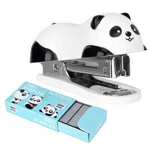 Deli E0453 Mini Panda Grampeador de alta qualidade de alto valor, material de papelaria para estudantes e escritório, grampeador fácil e portátil